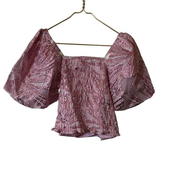 BUDDY LOVE | small blouse cropped bubble puff sleeve top - Picture 2 of 5
